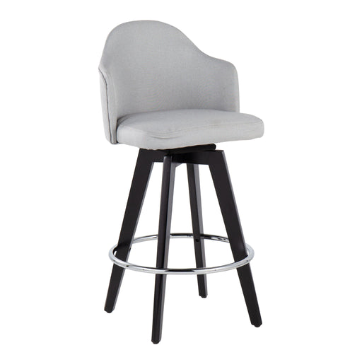 Ahoy - Contemporary Fixed Height Counter Stool Round Chrome Footrest (Set of 2) - Gray Lumi Source