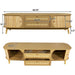 Rattan TV Stand For Tvs Up To 75'', Modern Farmhouse Media Console, Entertainment Center With Legs, TV Cabinet For Living Room, Home Theatre - Natural Wood Hearth and Haven