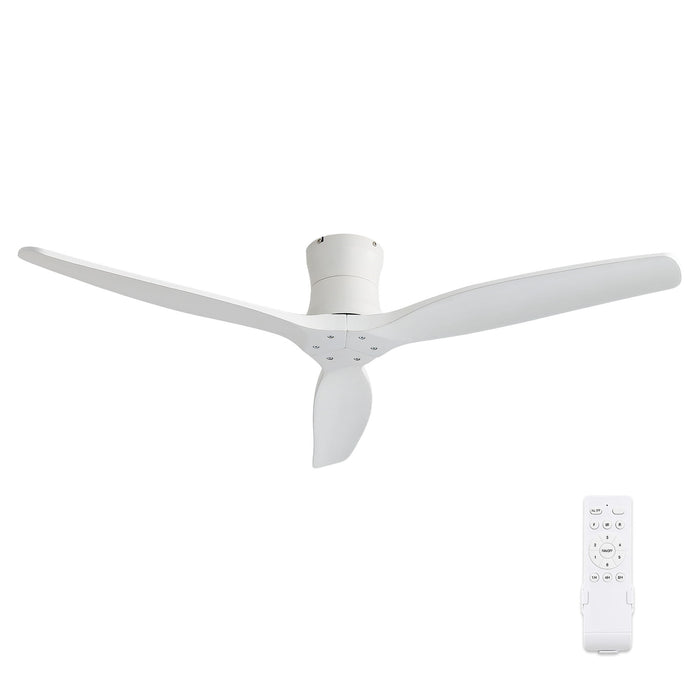 52" Ceiling Fan, No Light Flush Mount Low Profile 3 Blades With Remote Control Daily Nest