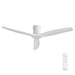 52" Ceiling Fan, No Light Flush Mount Low Profile 3 Blades With Remote Control Daily Nest