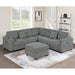 Upholstered L - Shaped 4 Piece Sectional Set With USB, Cocktail Ottoman Home Essentials