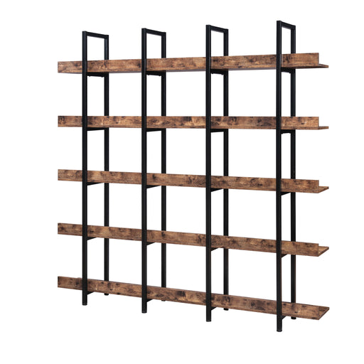 Vintage Industrial 5 Tier Bookcase Hearth and Haven