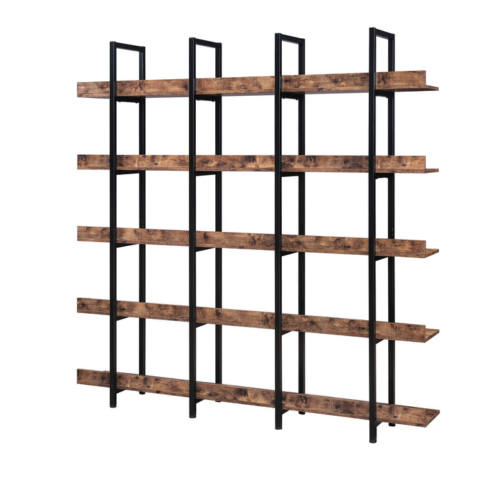 Vintage Industrial 5 Tier Bookcase Hearth and Haven