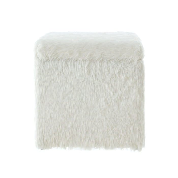 Faux Fur Storage - White / Black