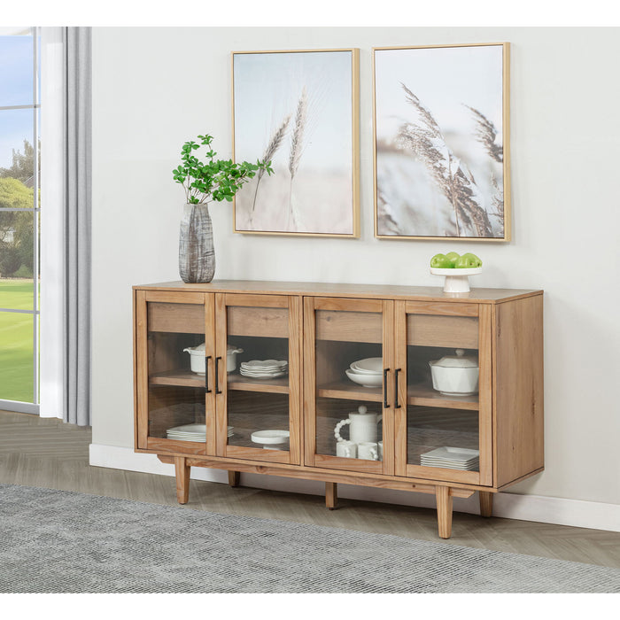 4 Door Sideboard With Dual Drawers - Natural Furniture Max