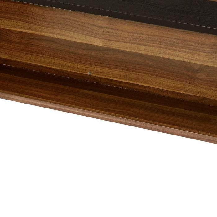 Lift Top Coffee Table With Shelf - Brown And Black