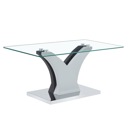 Artistic Rectangular Coffee Table With Tempered Glass Countertop Home Essentials