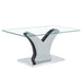 Artistic Rectangular Coffee Table With Tempered Glass Countertop Home Essentials