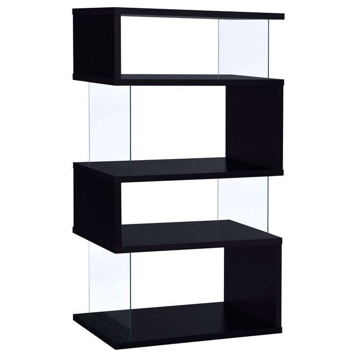 Elias - 4 Shelf Bookshelf With Zigzag Design Furniture Max