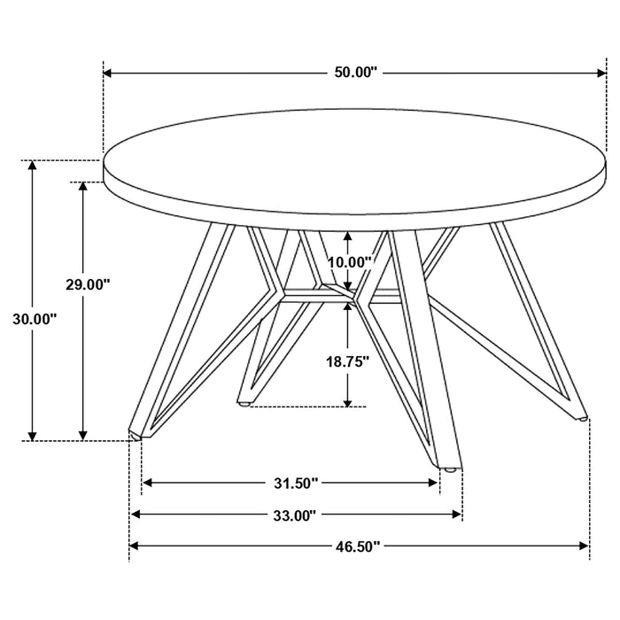 Royceton - Top Dining Table Industrial Round Dining Table - Gray / Black Furniture Max