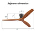 52" Ceiling Fan, No Light Flush Mount Low Profile 3 Blades With Remote Control Daily Nest