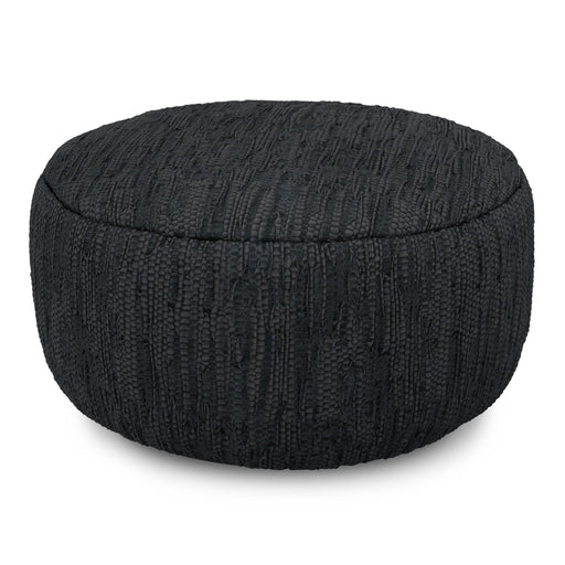 Fredrik - Round Pouf - Black Simpli-Home