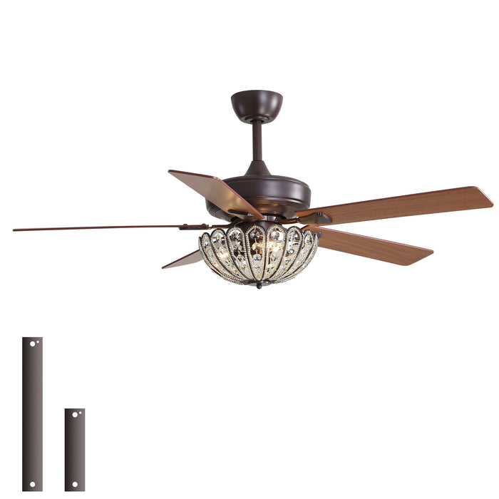 52" Ceiling Fan, 5 Blades, Reversible DC Motor - Coffee Daily Nest