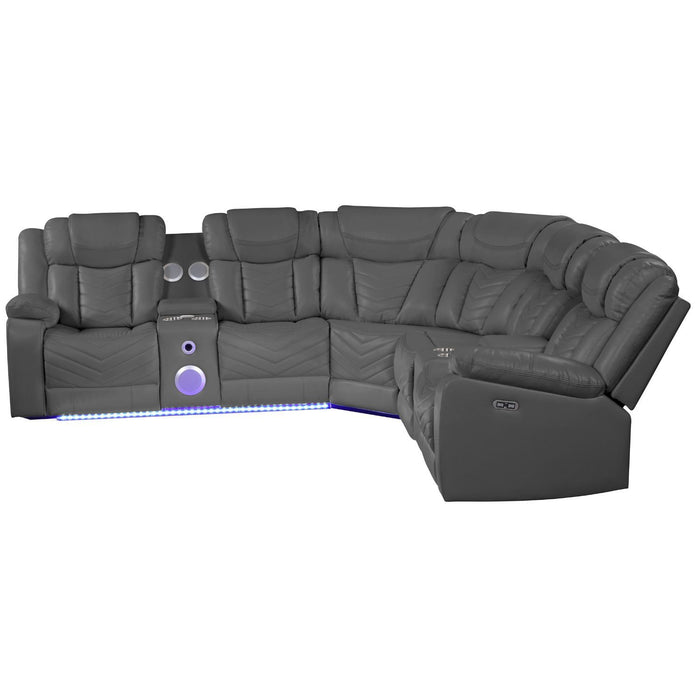Challenger - Recliner Sectional Sofa, Built In USB, C Ports & Bluetooth Matrix Furniture Group