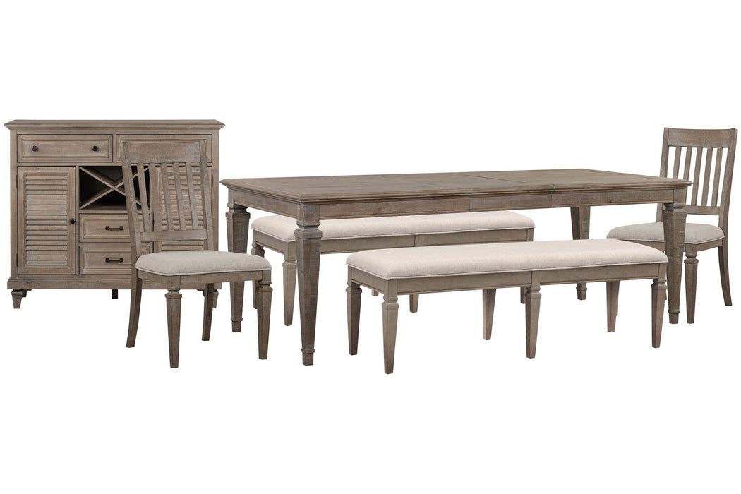 Lancaster - 6 Piece Extendable Rectangular Dining Table Set Magnussen Furniture