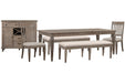 Lancaster - 6 Piece Extendable Rectangular Dining Table Set Magnussen Furniture