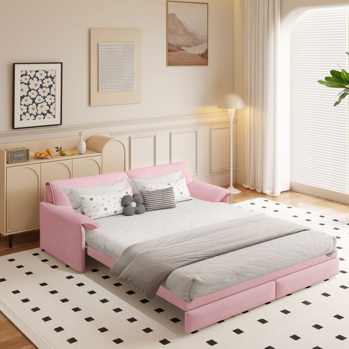 Queen Pull Out Sofa Bed With Side Storage Home Essentials