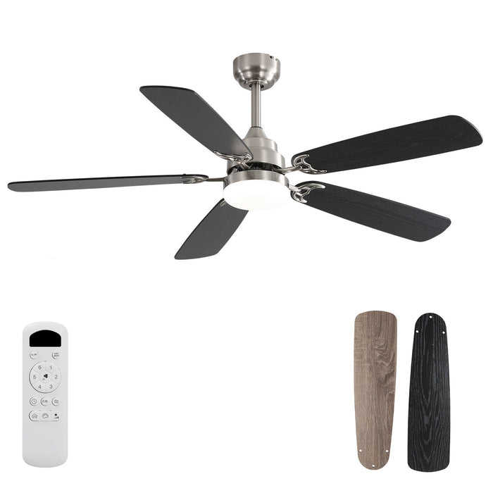 52" Ceiling Fan With LED Light, 6 Speed Remote Control, Reversible DC Motor Daily Nest