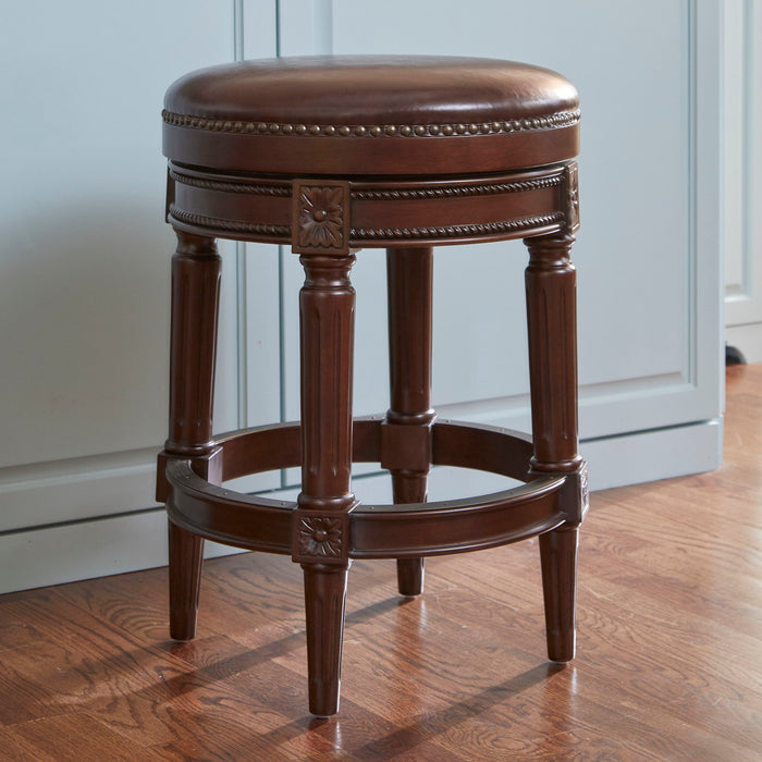 Rustic Elegance Backless Swivel Stool Home Essentials