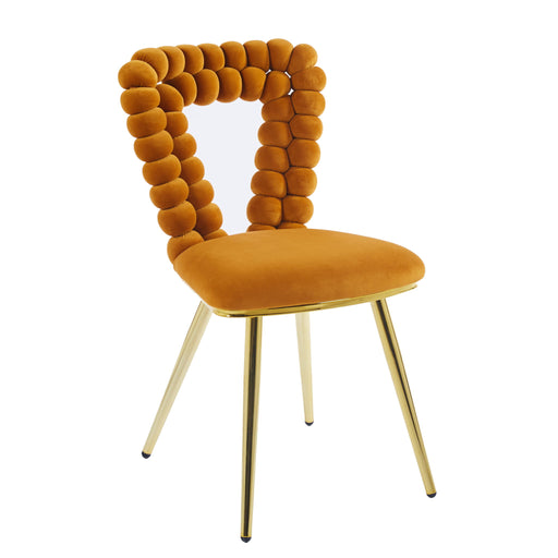 Modern Chair With Iron Tube Legs, Soft Cushions And Comfortable Backrest, Suitable For Dining Room, Living Room, Cafe, Hairball Back Home Essentials