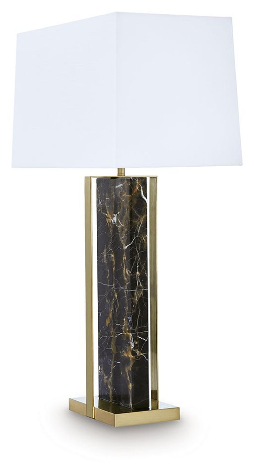 Neonish - Marble Table Lamp - Black / Gold Finish Signature Design by Ashley®