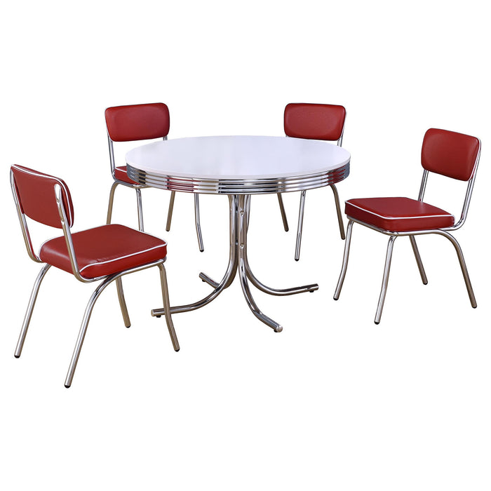 Parlisse - 5 Piece Round Dining Sets And Chairs - White Furniture Max