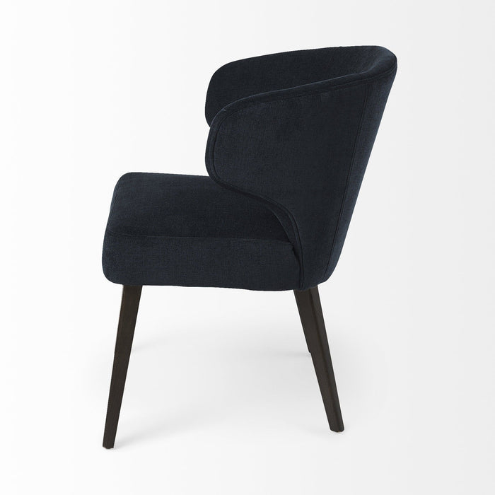 Wingback Dining Side Chair - Navy Blue / Black