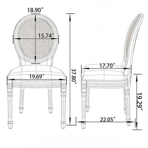 Dining Chairs, Upholstered With Round Back (Set of 2) - Beige Home Essentials