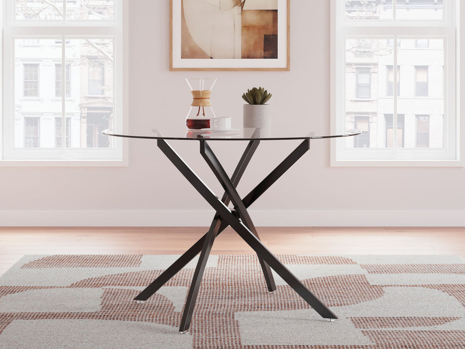 Pharwynn - 5 Pc. - Dining Room Table, 4 Side Chair - Black Signature Design by Ashley®