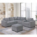 Contemporary L-Shaped Sectional Set With USB Console & Ottoman Home Essentials