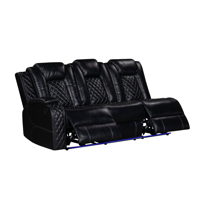 Orion II - LAF Sofa With Dual Recliner - Black
