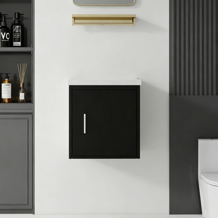 Floating Bathroom Vanity Combo, Wall Mounted Cabinet With Sink & Soft Close Doors For Small Bathrooms Home Essentials