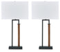 Voslen - Metal Table Lamp (Set of 2) - Black / Brown Signature Design by Ashley®