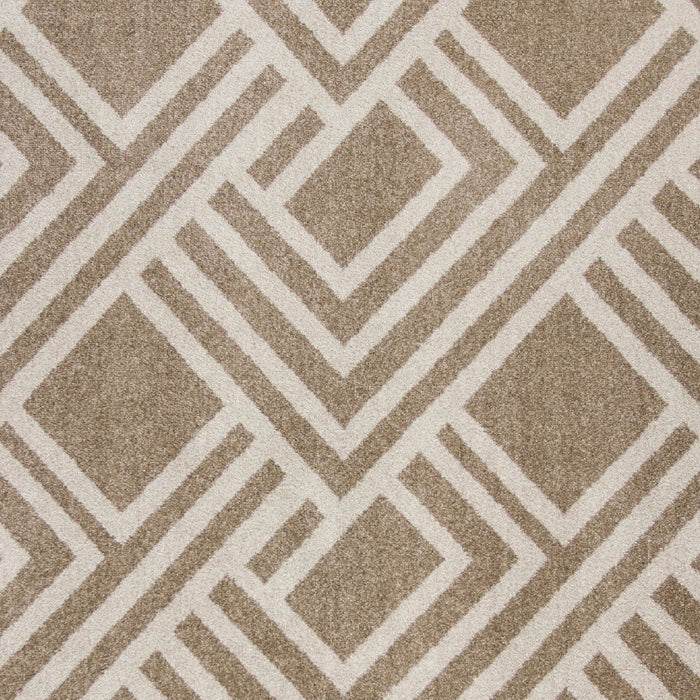 7' X 10' Machine Woven UV Treated Geometric Indoor / Outdoor Area Rug - Beige