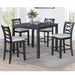 Dining Table Set With 4 Cross Back Chairs, Upholstered Cushions - Charcoal Home Essentials