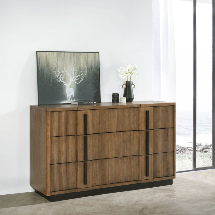 Moraga - 6 Drawer Dresser Cabinet - Ash Brown Furniture Max
