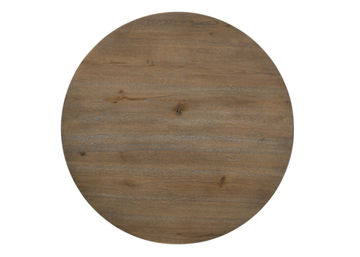 Brutus - 5 Piece Wide Round Dining Table With Wheat Colored Chairs (Set of 5) - Vintage Walnut Lilola Home