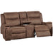 1 Piece Manual Motion Loveseat Hidden Cup Holder Console With Plush Back Cushion For Living Room - Walnut Home Essentials