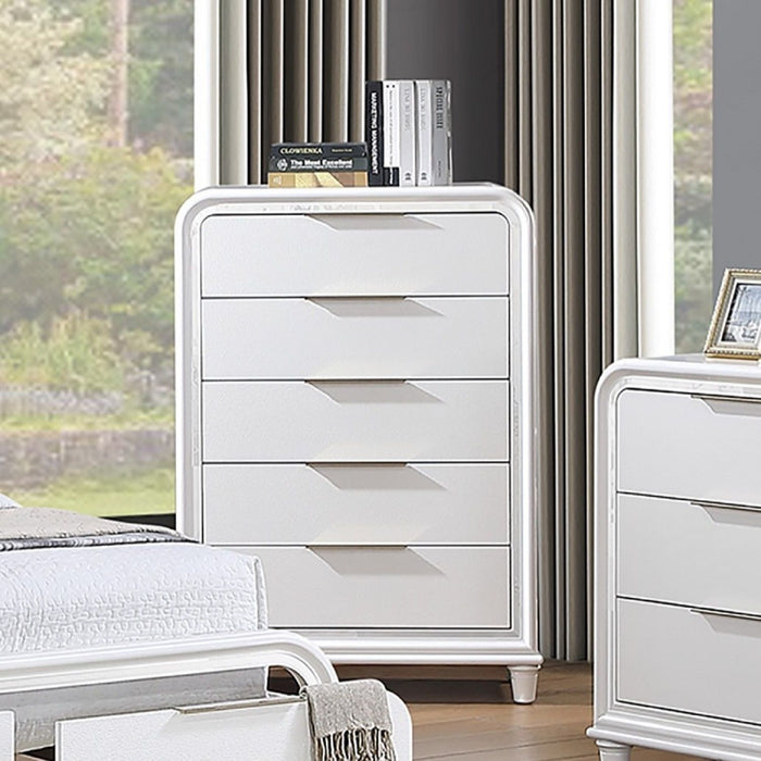 Bedroom Chest With 5 Drawers Storage Furniture - White Home Essentials