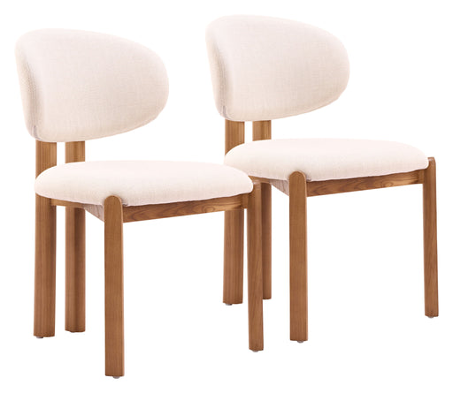 Rosetta - Dining Chair (Set of 2) - Beige / Walnut Zuo Modern
