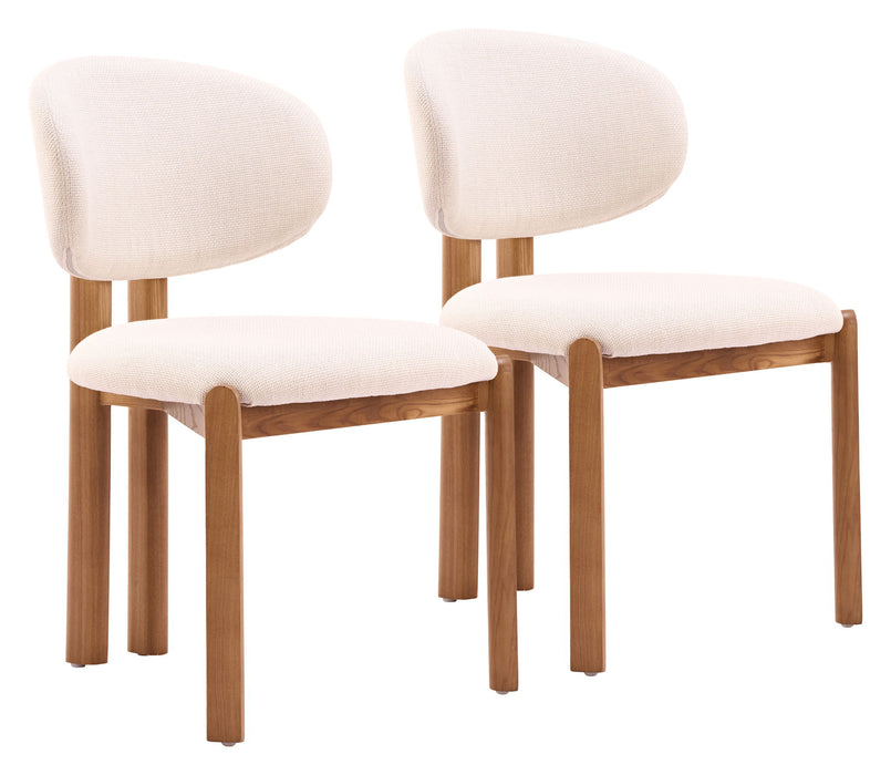 Rosetta - Dining Chair (Set of 2) - Beige / Walnut Zuo Modern