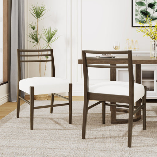 Farmhouse Style Dining Chair Set With Ladder Back Design Noble House