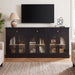 Sideboard Cabinet With 3 Drawers And 6 Arched Glass Doors Home Essentials