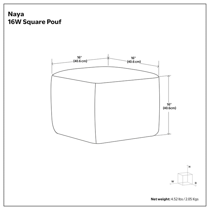 Naya - Upholstered Cube Pouf Simpli-Home
