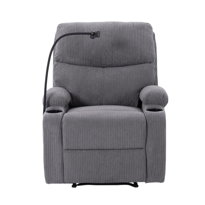 Adjustable Manual Recliner, Ergonomic Lounge Chair With Phone Holder And 2 Cup Holders Home Essentials