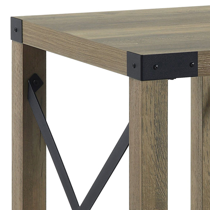 Abiram - Rustic End Table - Oak