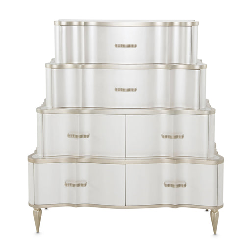 London Place - 6-Drawer Tiered Chest - Creamy Pearl Michael Amini