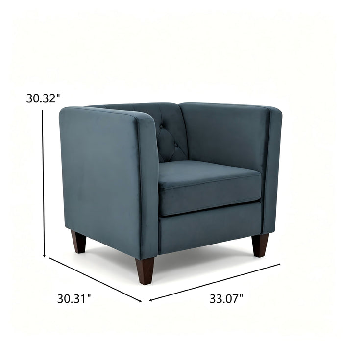Chesterfield Accent Tufted Square Arm Side Chair US Pride