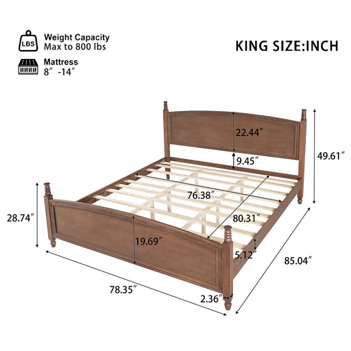 Bed Frame With Headboard & Footboard Noble House