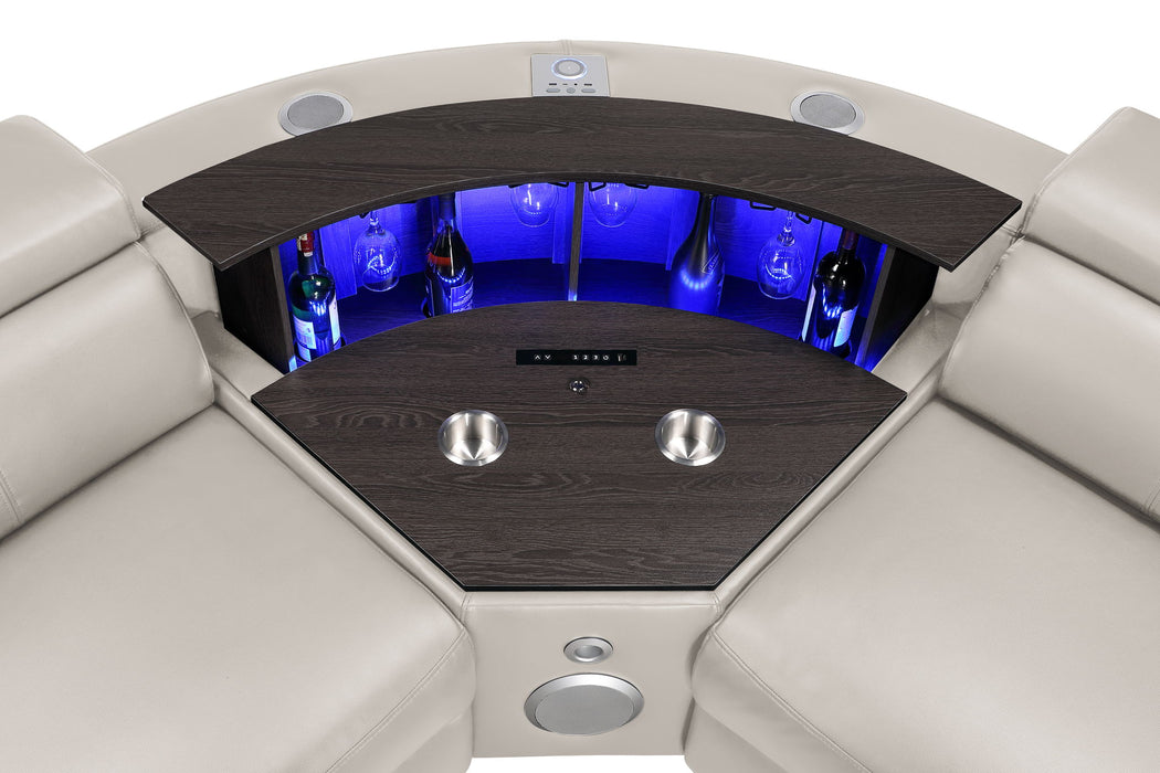 Nova - Sectional With Bluetooth Speaker, LED And Lifting Wine Cabinet Matrix Furniture Group